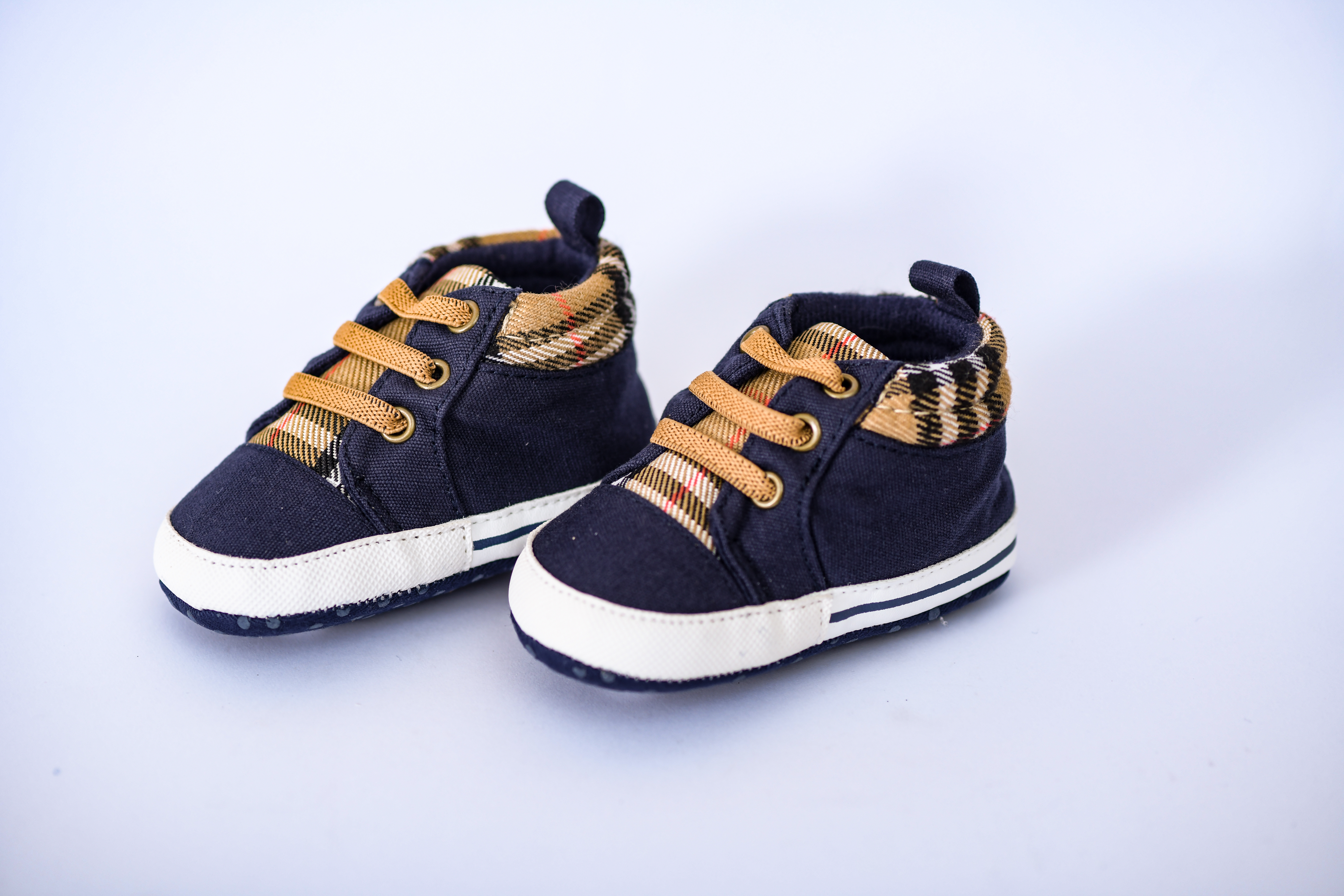 Shoes - Blue Brown Strips — baby product Pakistan